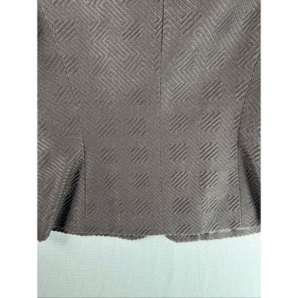 Talbots Dark Brown Queen Ann Jewel Neckline Blazer Wool Blend Preppy 10 - Picture 12 of 13